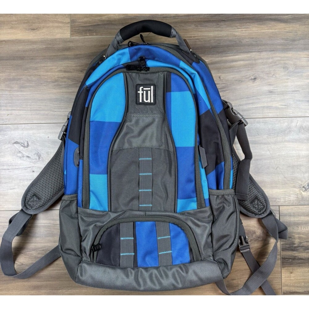 Ful Kosmo Blue Plaid Backpack